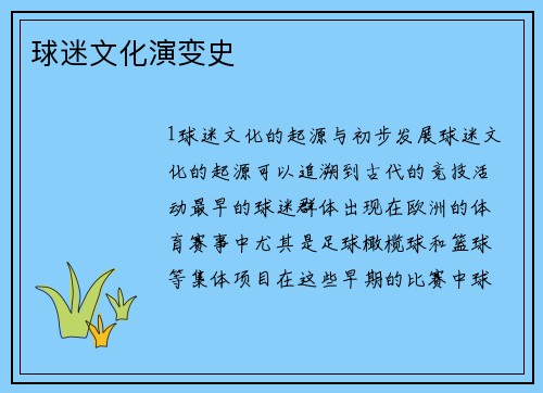 球迷文化演变史